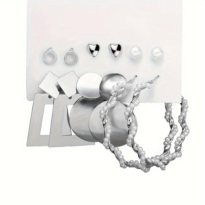 European and American hot-selling geometric earrings with stud earrings combination creative gold earrings set