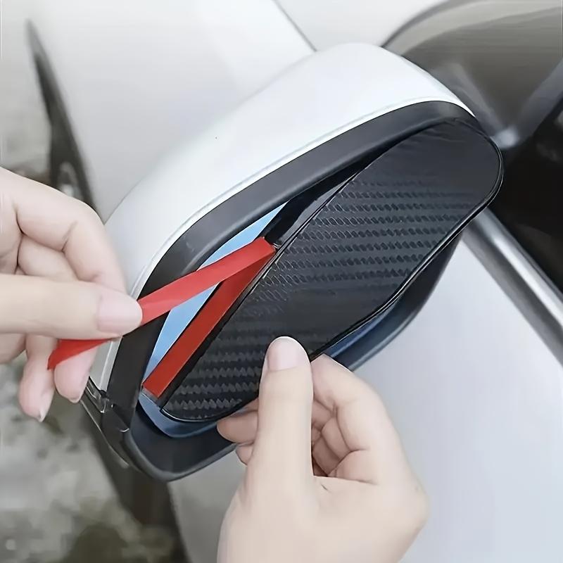 1Pair of Car Rearview Mirror Rain Cover, Rain Eyebrows, Thickened Carbon Fiber Texture Rearview Mirror Rain Cover