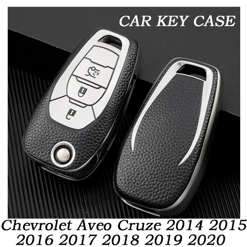 

New TPU Leather 3 Button Car Key Case Cover For Chevrolet Aveo Cruze 2014 2015 2016 2017 2018 2019 2020 Remote Case Protect зелений