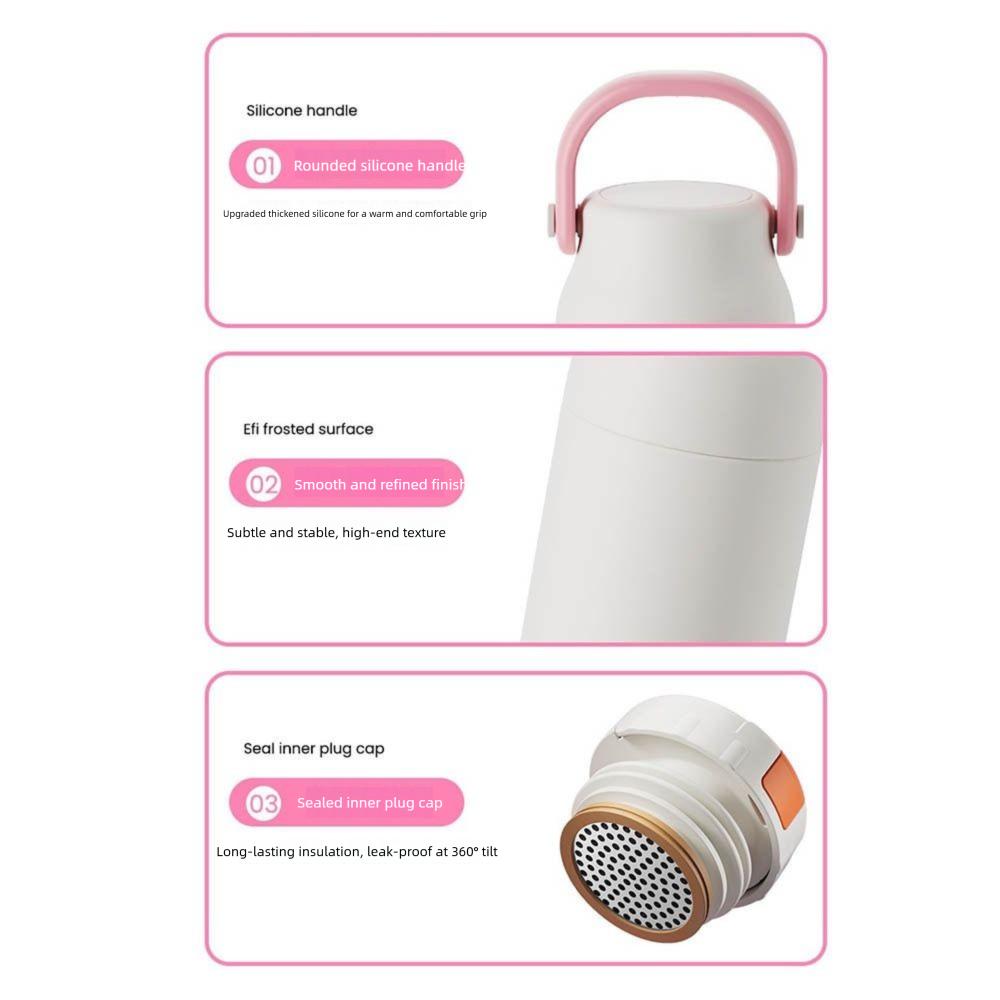 Handheld Insulated Bottle 500ml Insulated Tumbler Cup Drinkware Thermos Water Bottle  Office
