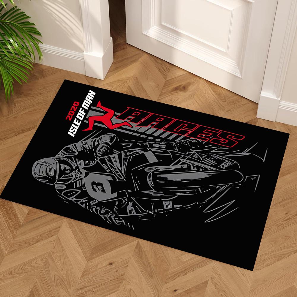 Isle Man Tt Floor Mat Perfect for Hallway Entryway Kitchen Decorate room Antislip Carpet Decorate Offices Gift for Festivals