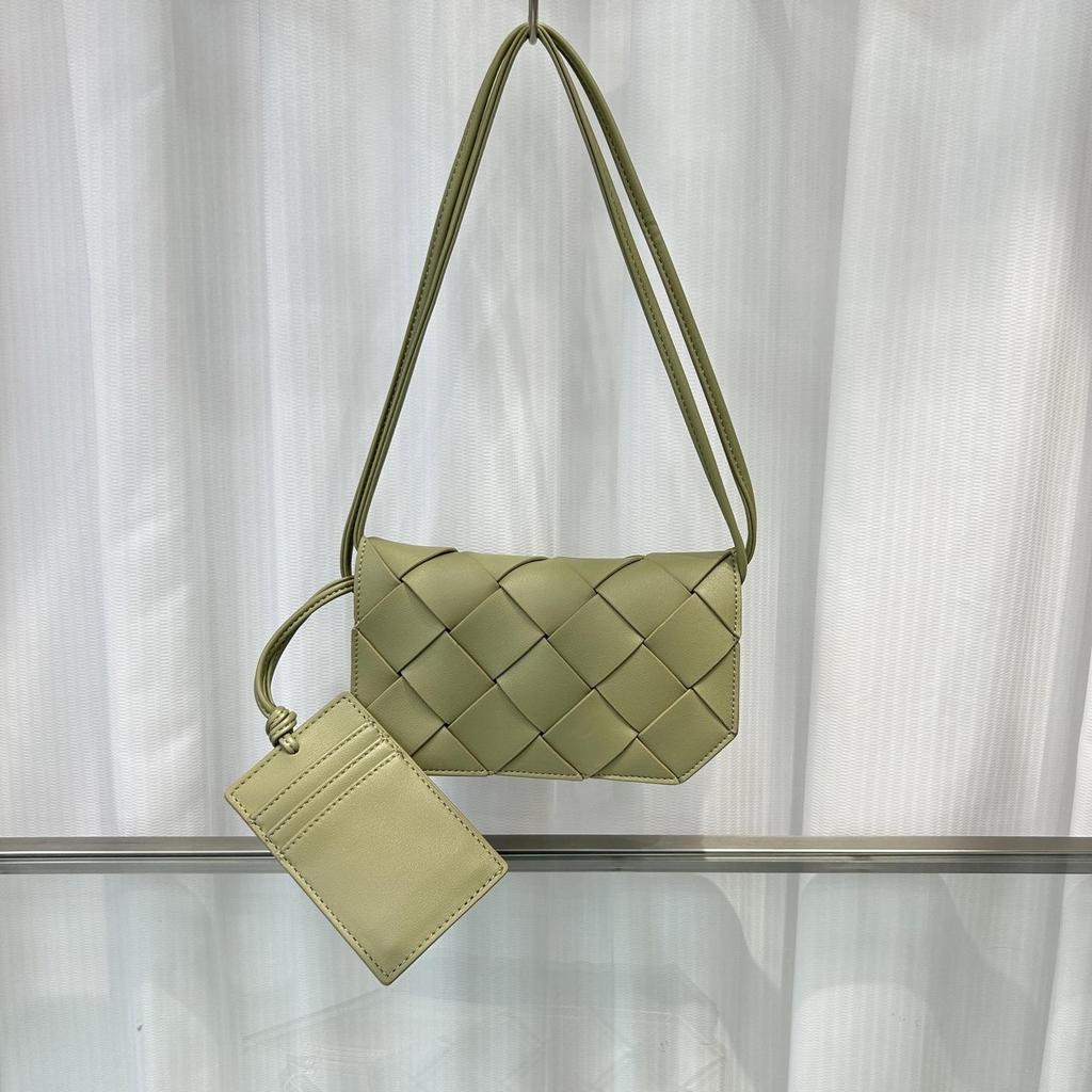 Neue Trendige Leder Handgewebte Clip Tasche Schultergurt Einzelne Schulter Crossbody Handytasche