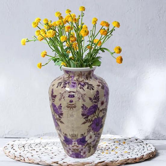3D Puzzle Vase DIY Puzzle Vase Flower Holder 160 Curved Puzzle Pieces Decorative Floral