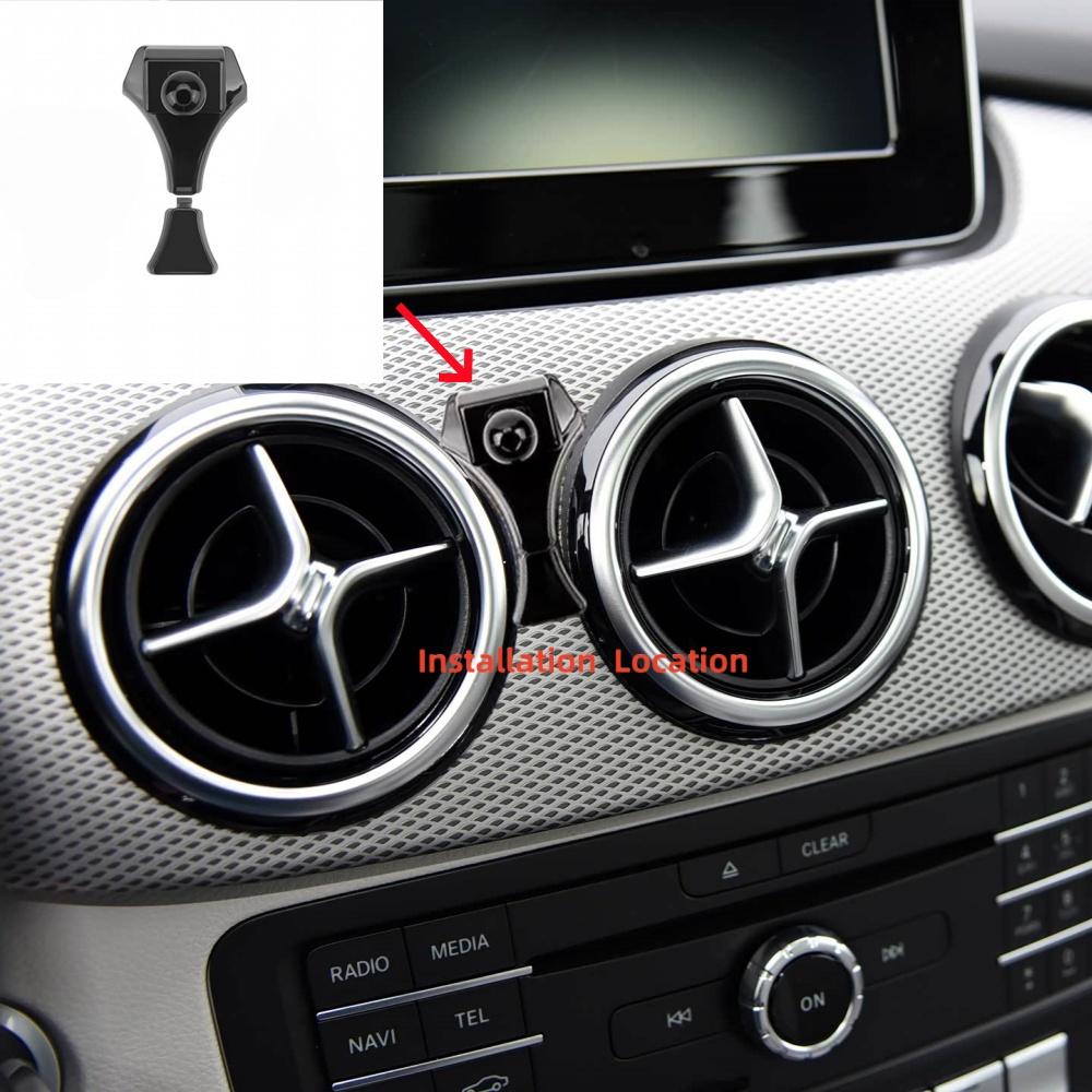 Für Mercedes Benz B-Klasse W246 2012-2019 Auto Handyhalter Drehbar Silikon Rutschfest Kabelloses Laden Autozubehör AB4