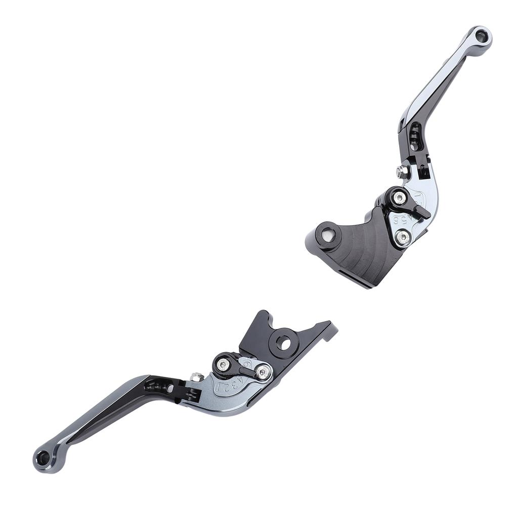 1 Pair Folding Clutch Brake Lever Aluminum Alloy 6 Level Adjustable Drum Brake Lever for FZ‑07 MT‑07 2014‑2022