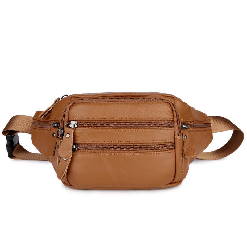 Herren Echtleder Umhängetasche Bauchtasche: Multifunktionale Hüfttasche mit großer Kapazität zum Laufen und für die Arbeit