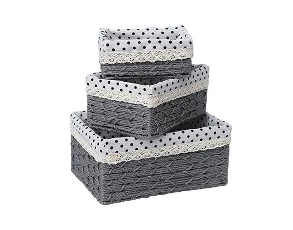 Desktop Storage Box Woven Snacks Cosmetics Toy Storage Basket Household Fabric Coffee Table Miscellaneous Items Key Basket