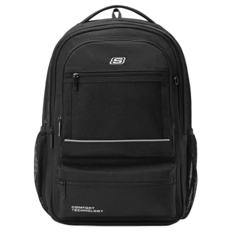 Skechers Fashion Series Brand Logo Polyester Backpack Unisex Backpack Carbon-Black L225U125-0018 Carbon Black