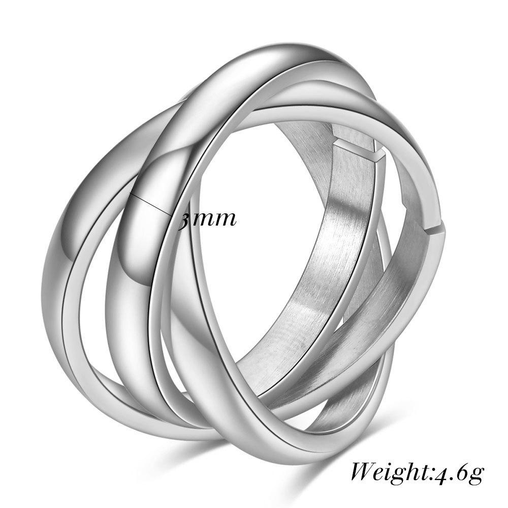 Stainless Steel 3MM Three-Color Ring with Custom Engraving Option
