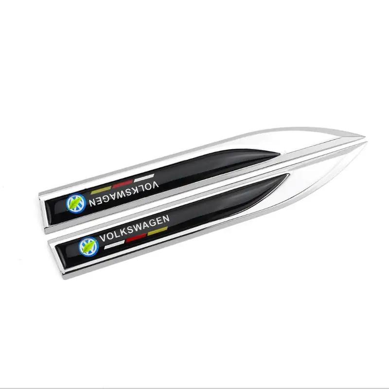 2026 Hot For VOLKSWAGEN VW 1 Pair 3D Metal Epoxy Badge Car Sticker Accessories Fender Emblem Sticker For Volkswagen VW Polo Golf