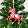 Charming Car Decoration Pendant Colorful Horse Design Acrylic Expressive Fade Resistant Silhouette Glossy Finish Perfect Accessory Auto Charm