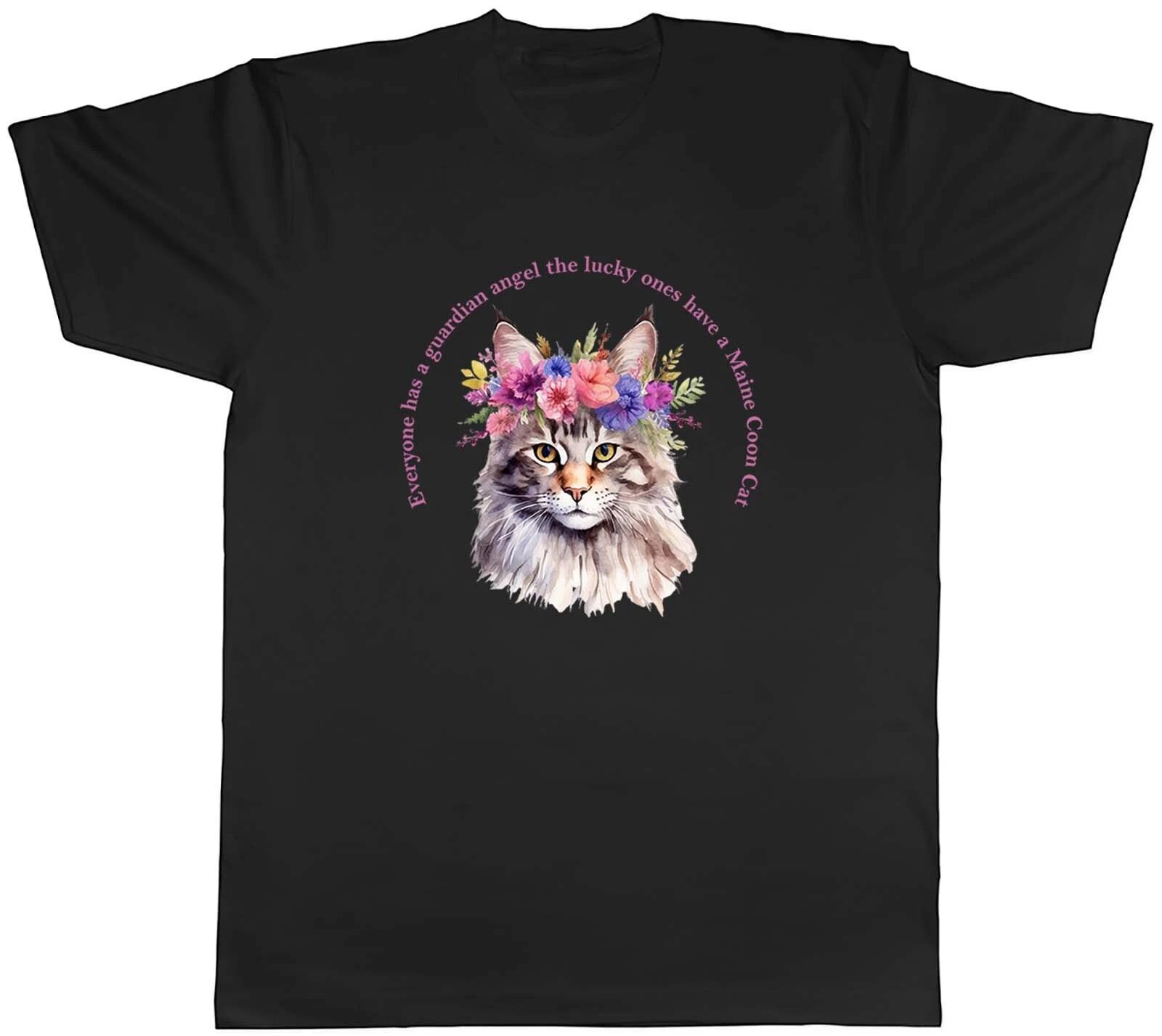 Guardian Angel Mens T-Shirt Lucky Ones have a Maine Coon Cat Tee Gift XXXXL