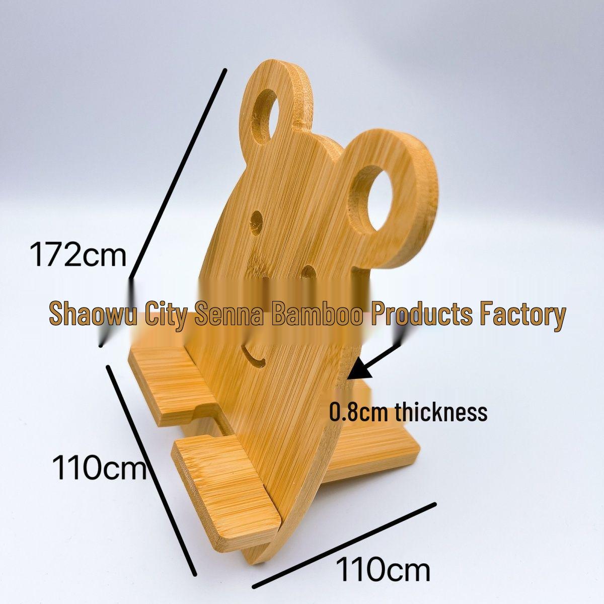 Natural Bamboo Solid Wood Universal Mobile Phone Holder for Desktop or Bedside