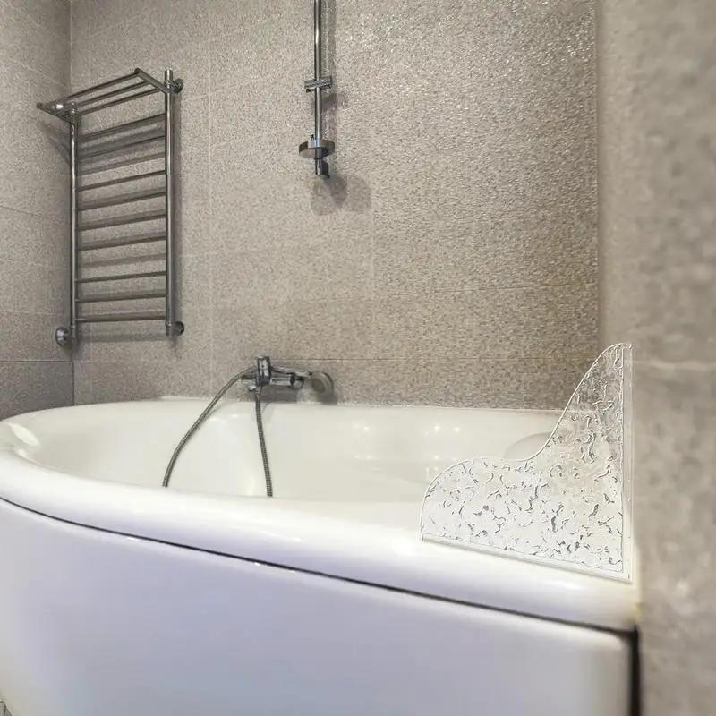 Guard Shower Guards Bathtub Water Corner Bath Tub Shield Screen Acrylic Splashing Bathroom Door Curtain Clear Barrier Sink 2Pcs