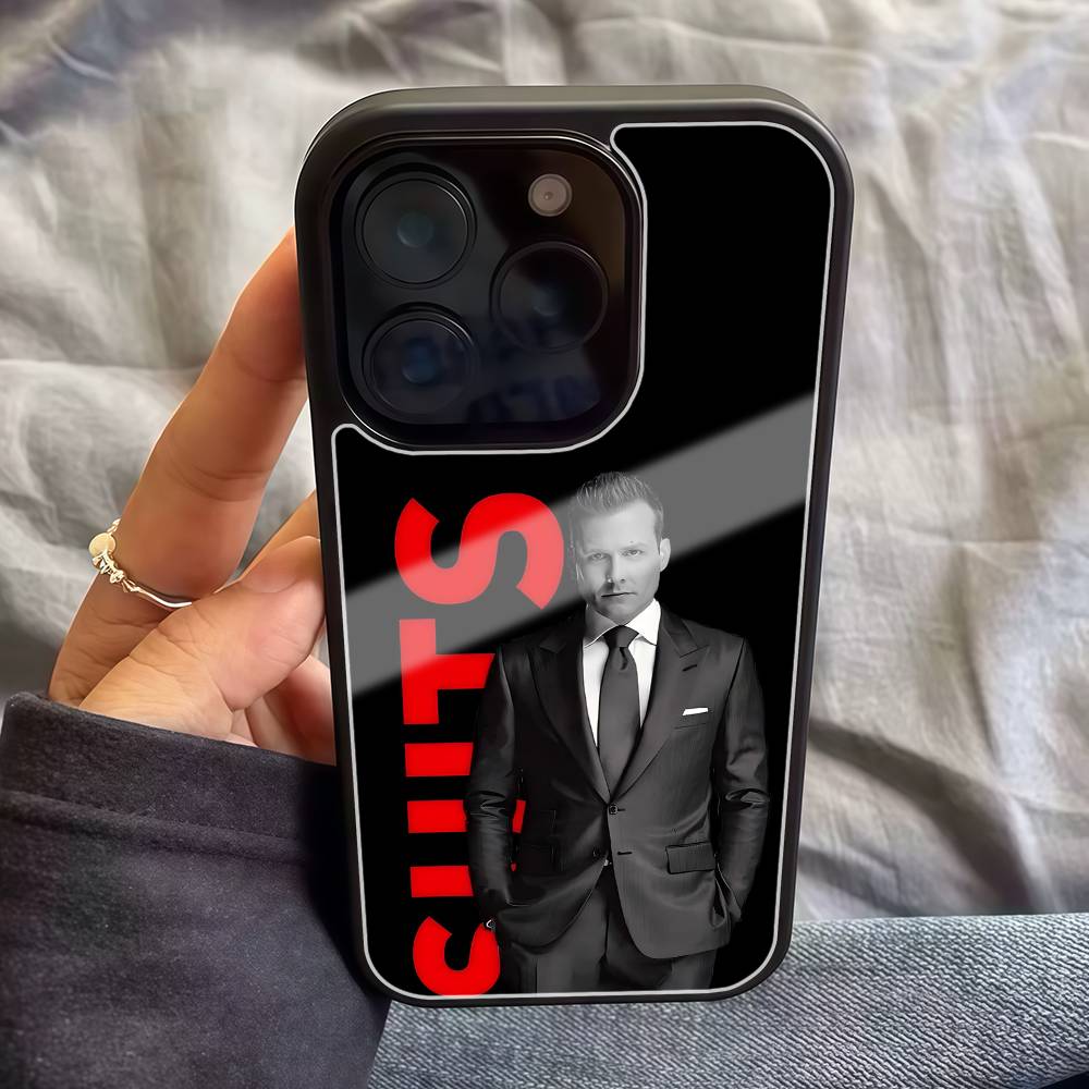 

H-Harvey S-Specter Phone Case Black Hard Plastic Phone Case For Iphone 17 Air 16 15 14 13 12 11 Pro Max PC TPU Ins Case iPhone 17 Pro
