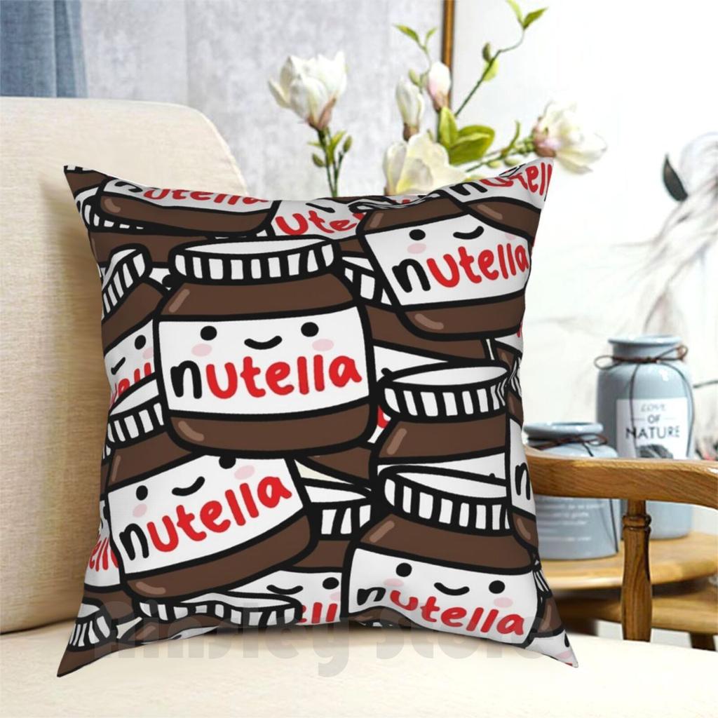 Cute Nutella Pattern Pillow Case Printed Home Soft DIY Pillow Cover Funcases Fun Cases Ogo Youtubers Youtube Tumblr Joe