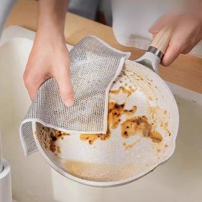 Thickened Double-Sided Steel Wire Cleaning Cloth - Magic Scrubber for Kitchen Pots & Dishes