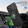 Armor Case for iPhone 15 16 Pro Max Plus/ 16E/ 14/ 13/ 12/ 11/ XS/ XR/ X with 360° Magnetic Metal Ring Holder,Sliding Camera Cover & Anti-Scratch Back