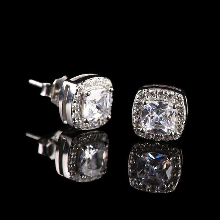 New Zirconia Men's Earrings Yellow Diamond Anti-Allergy Unisex Style Simple Jewelry