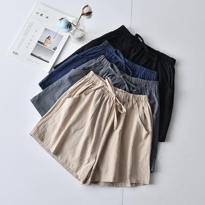 Women Casual Short Pants Lace Up Elastic Waistband Loose Thin Shorts Drawstring Pants Lightweight Breathable Short Pants