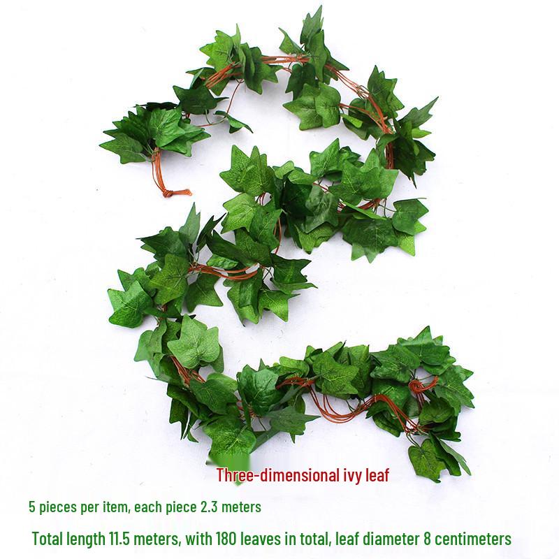 Efeutute Weinblätter Künstliche Deckenranke mit Rattan und Grünem Laub