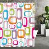 1pc Vibrant Geometric Circle Pattern Shower Curtain - High-End Elegant Bathroom Decor, Durable Polyester Fabric, Machine Washa