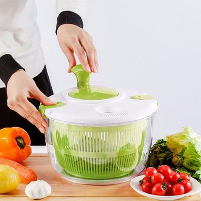 Salad Spinner Small Vegetable Dehydrator One-Hand Operation Lettuce Washer And Spinner with Serving Bowl 3.5L Fruit Drainer Salad Dryer