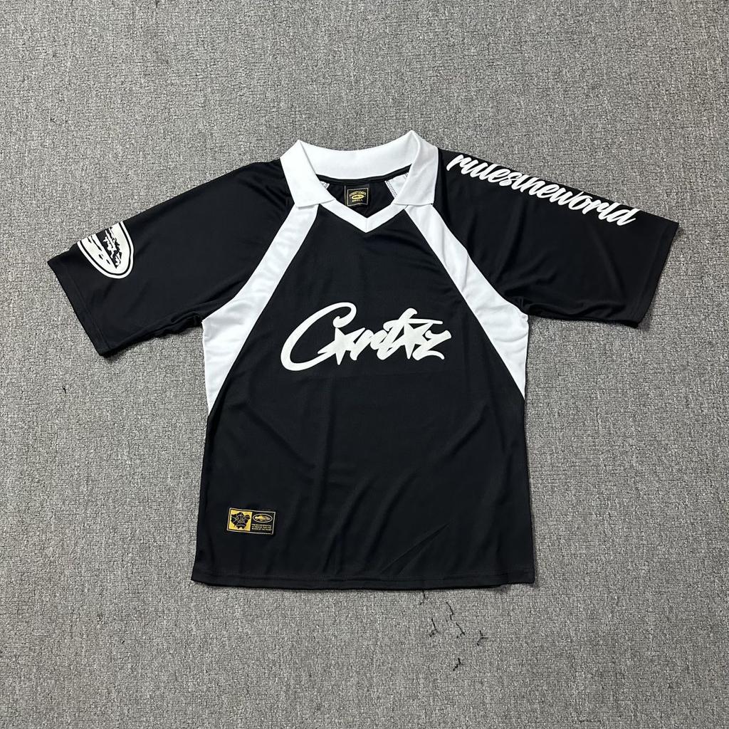 European and American High Street Trendy Brand Alcatraz Sports Short-sleeved T-shirt Football Uniform Breathable Polo Shirt Couple Outfit