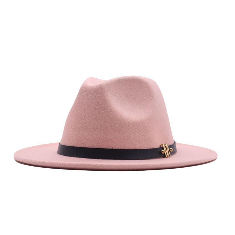 eBay European and American fashion autumn and winter new M belt woolen top hat men's and women's jazz hat
