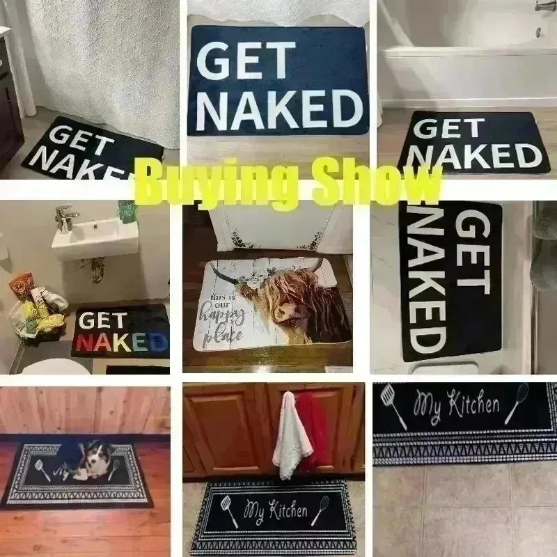 Christmas Doormat Indoor and Outdoor Water Grid Farm Style Welcome Doormat Entrance Mat Front Door Christmas Decoration Carpets