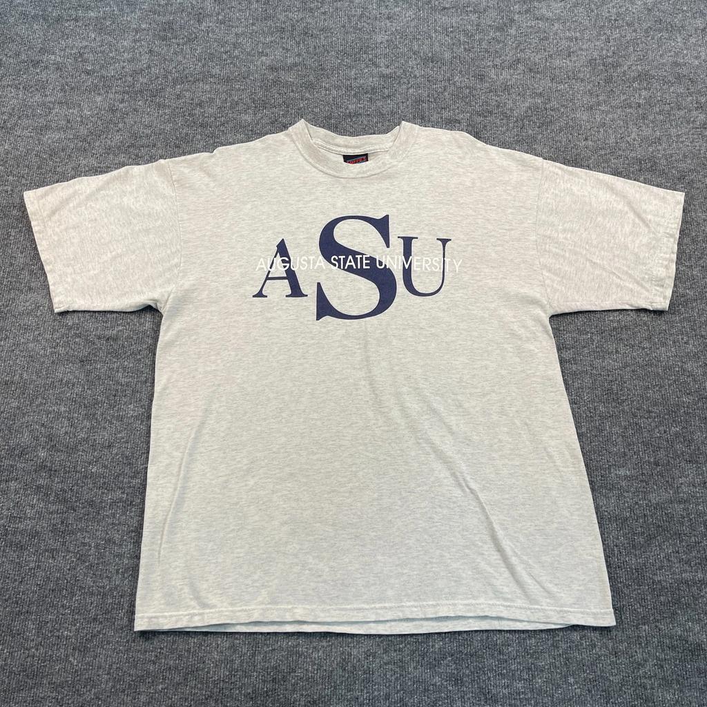 Vintage 90s ASU Augusta State University Shirt XL 23x29 Gray Spellout