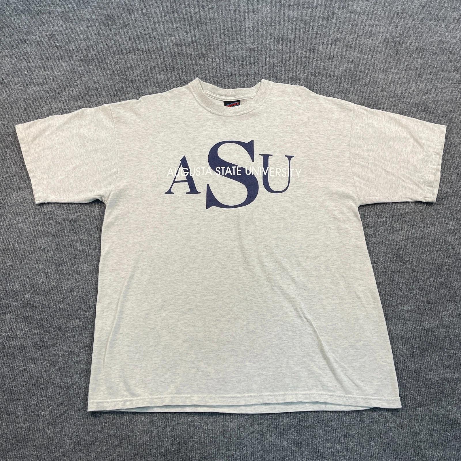 

Винтажная футболка ASU Augusta State University 90-х годов XL 23x29 Серая с надписью S