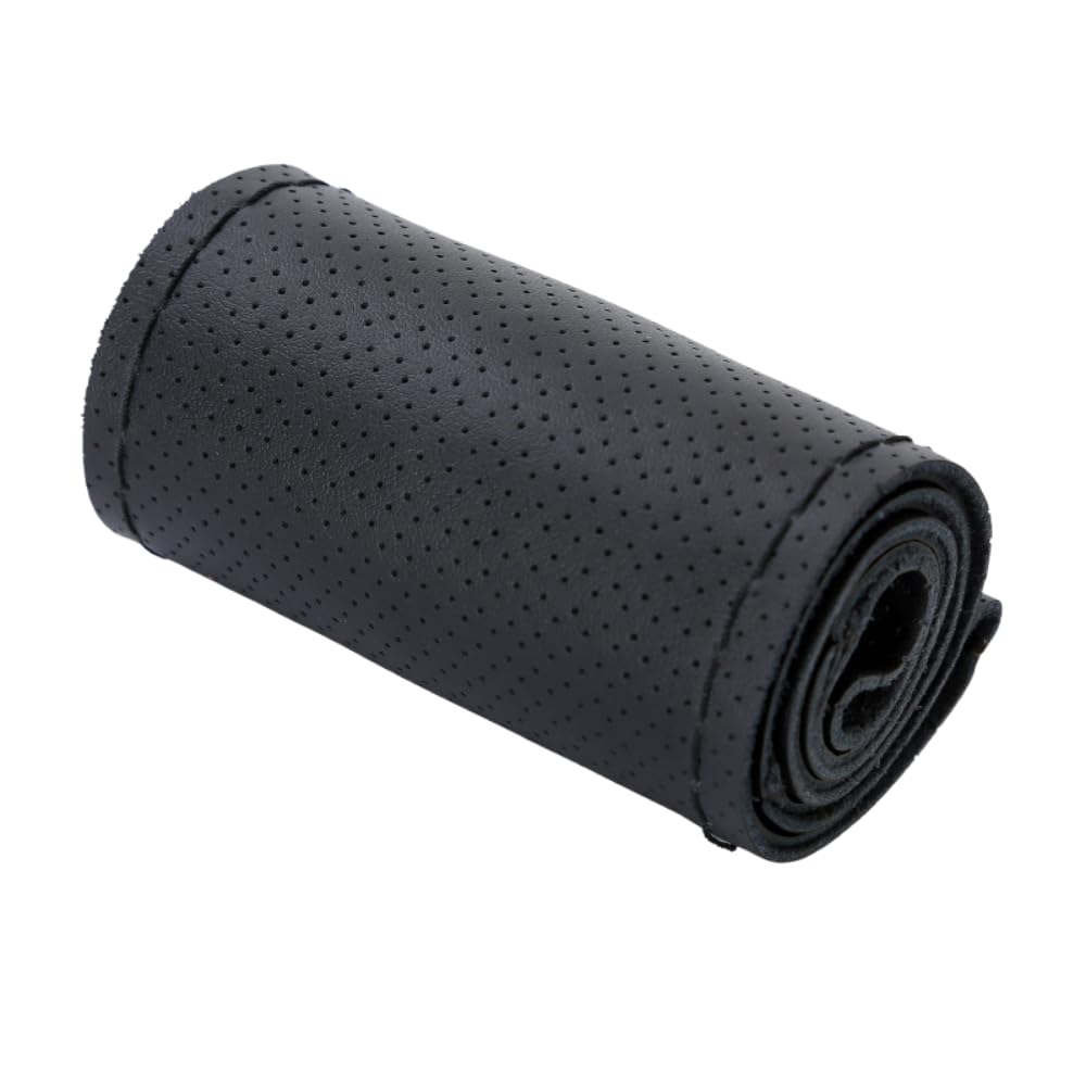 

ideamall Steering Wheel Cover, Braided Genuine Leather, Thin, Steering Wheel Cover, Hand Sewn, Diameter L чёрный