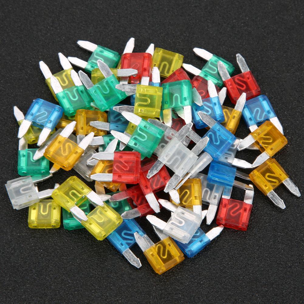 60pcs Multicolor Profile Small Size Mini Blade Fuse Assortment Auto Car Truck Fuses Set (S)