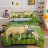 Sheep Duvet Cover King Queen Size Lovely Farm Animals Bedding Set for Kids Teens Adults White Goat 2/3pcs Quilt Cover Pillowcase