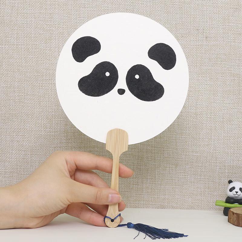 Hand-painted Panda Chinese Tuan Fan Set