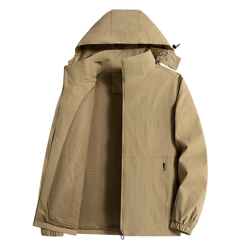 

Hooded Jacket Plus Loose Men s Outdoor Top XXL дубильная кора