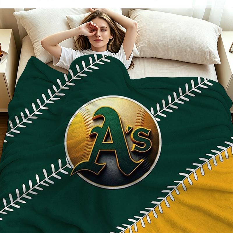 Oakland Athletics Druck Flanelldecke Hohe Qualität Warm Bequem Decke für Alle Jahreszeiten Perfekt für Geschenke Heimdekoration