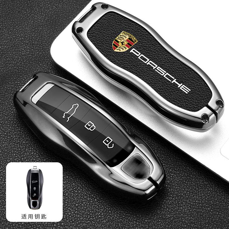 Leder Autoschlüssel Hülle Schutzhülle für Porsche Panamera Spyder Carrera Macan Boxster Cayman Cayenne 911 718 Zubehör