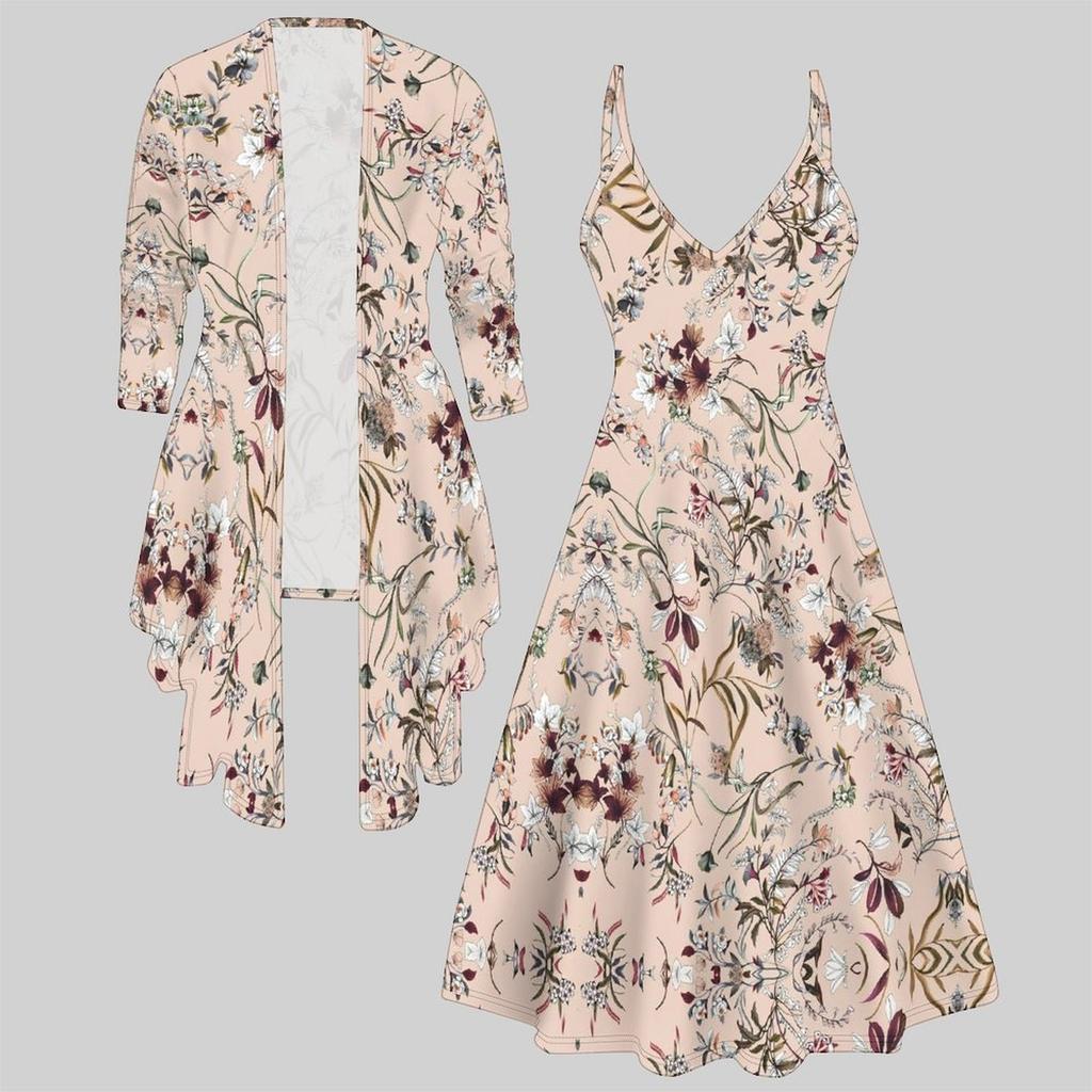 3D  Printed  Set Dress Coat ,  Double Color Combination with Simple Design  Fashion Print,suitable for Various Scene Fashion Styles