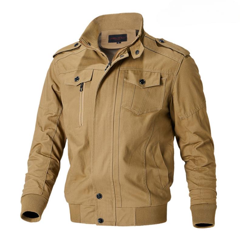 Otoño nuevo abrigo de gran tamaño chaqueta de trabajo vacía lavada charretera chaqueta de vuelo