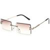 Metal Rimless Sunglasses Women's Glasses Square Ultra-light Men's Sunglasses