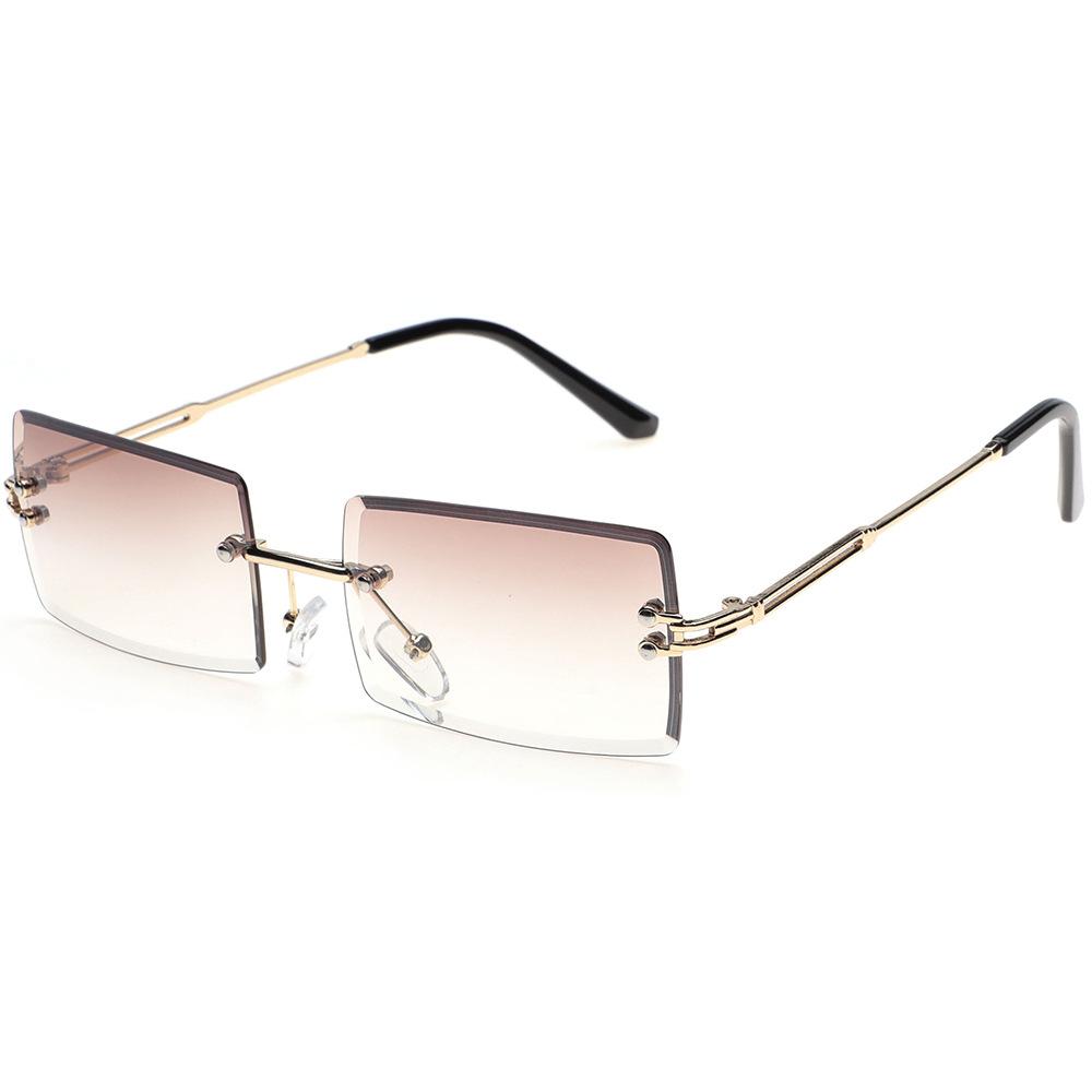 Metal Rimless Sunglasses Women's Glasses Square Ultra-light Men's Sunglasses