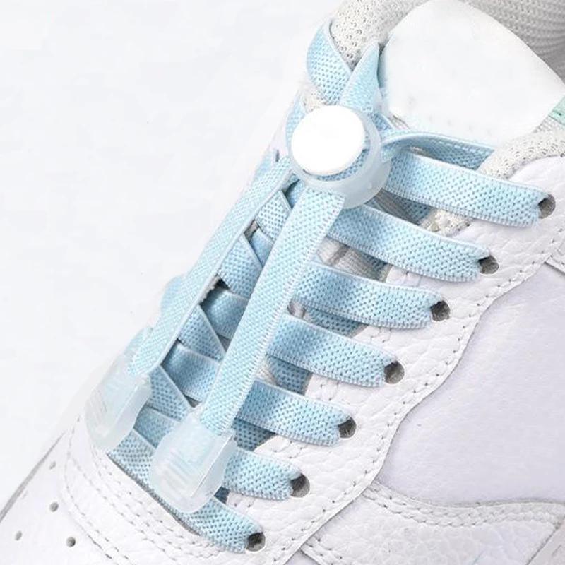 1Pair/3Pair NEW Round Snap Lock Shoelaces Without Ties Kids Flat Elastic Shoe Laces Adult Quick Shoelace Shoe Accessories