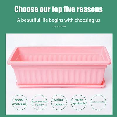 1Set Plastic Vegetable Planters Rectangular Flowerpots For Balcony Indoor Gardening Breathable Plants Pots Garden Tools