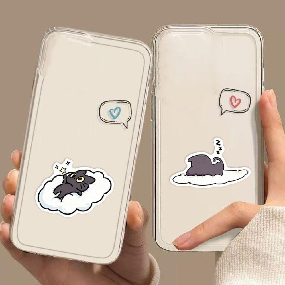 50Pcs Waterproof Kawaii Black Cat Sticker Cartoon Graffiti Decal Cute Kitten Sticker Skateboard