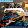 Bob Music Vibrant Art 3PCS Bedding set,Ideal for 1pc Duvet Cover And 2pcs Pillowcases Perfect for Fan gift,Ideal for Bedroom, Dormitory
