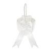1Pc Pearl Handle Flower Basket Bow Satin White Western Rustic Bowknot Wedding Flower Basket For Floral Petals
