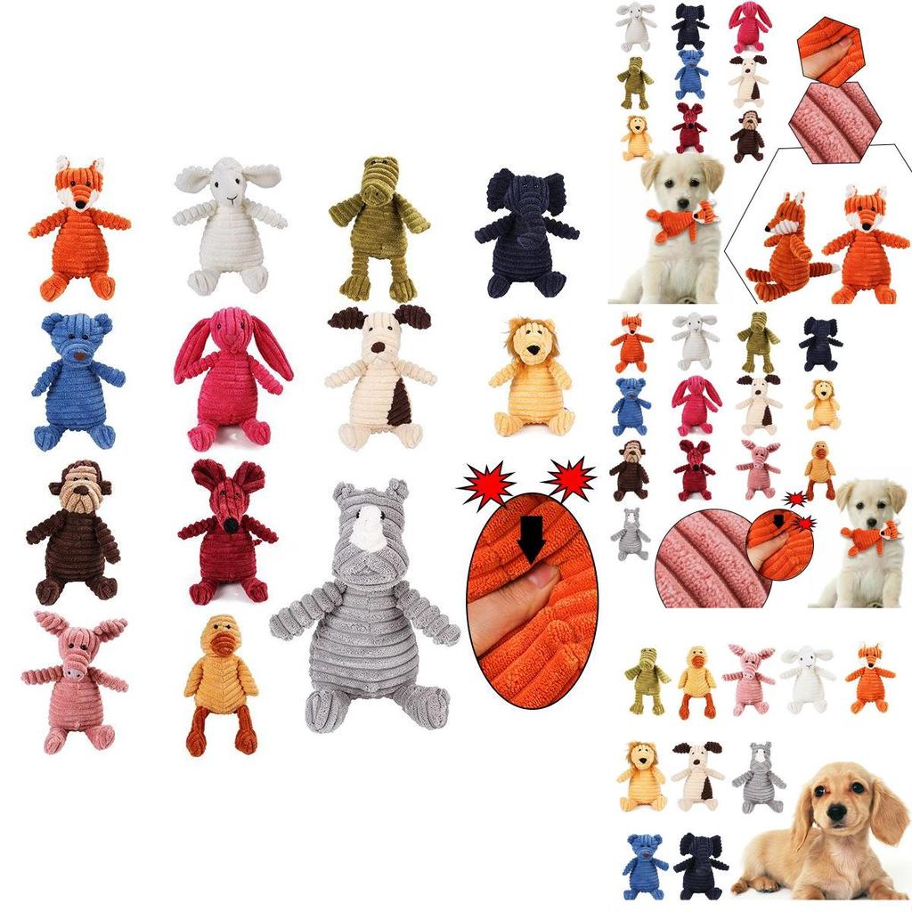 Adorable Animal Shape Corduroy Dog Toys For Small And Large Dogs