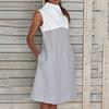 Womens Holiday O Neck Solid  Dress Ladies Summer  Dress